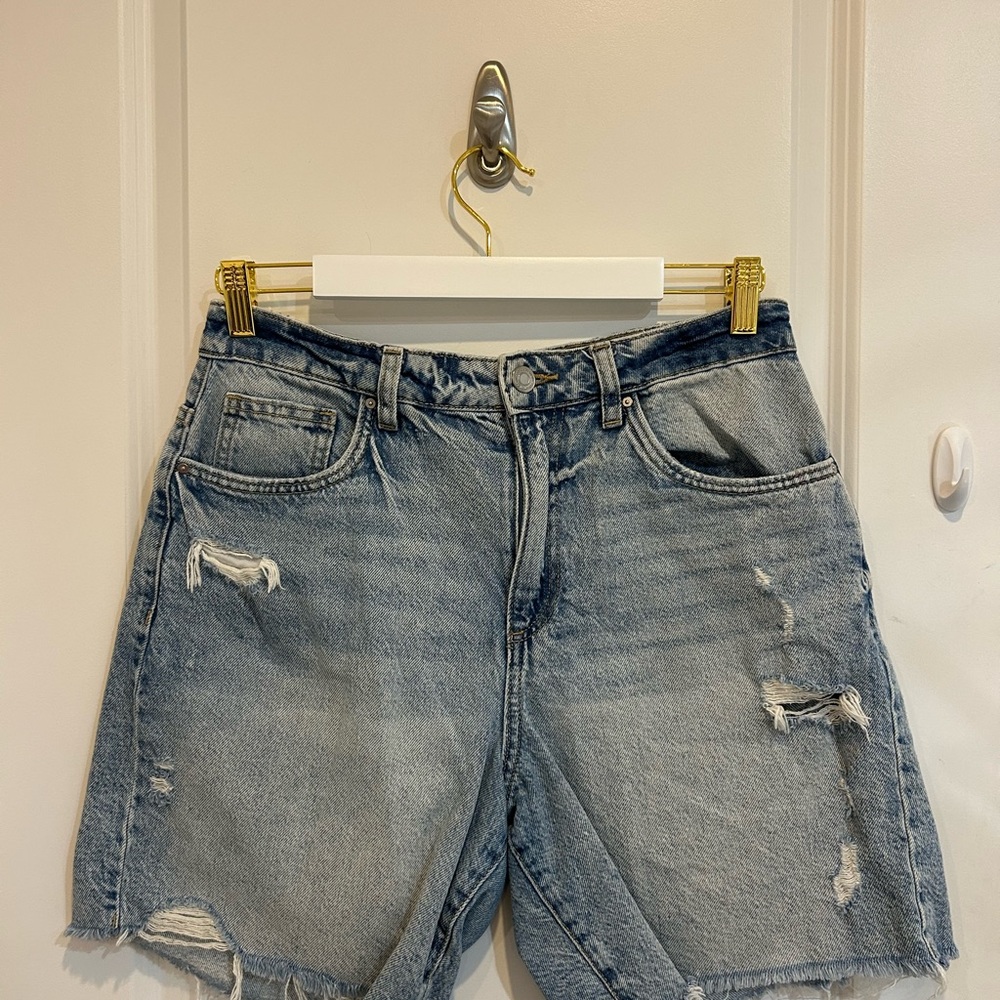 Distressed Denim Shorts